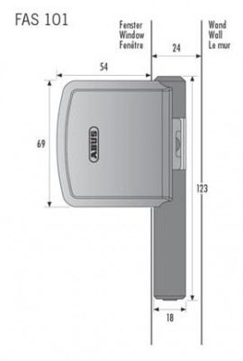 Scharnierseiten-Sicherung ABUS FAS-101 Silber