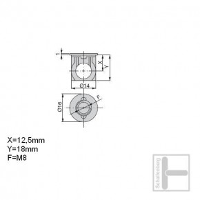 Bolzengehäuse M8 x 25 mm