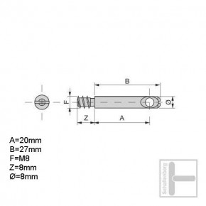 Gewindebolzen M8 x 27 mm