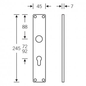 Langschild FSB-1410 | Aluminium Profil-Zylinder