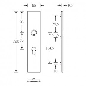 Langschild FSB-1433 | Aluminium Profil-Zylinder