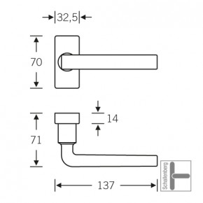 Rahmentürdrücker FSB 09 1004 Aluminium