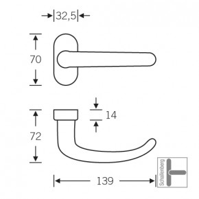 Rahmentürdrücker FSB 09 1023 Aluminium