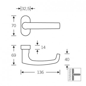 Rahmentürdrücker FSB 09 1045 Aluminium