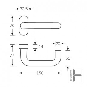 Rahmentürdrücker FSB 09 1070 Aluminium