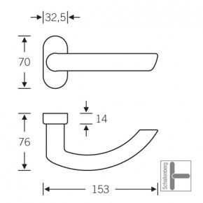 Rahmentürdrücker FSB 09 1119 Aluminium