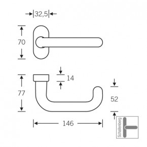 Rahmentürdrücker FSB 09 1146  Aluminium