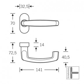 Rahmentürdrücker FSB 09 1159  Aluminium