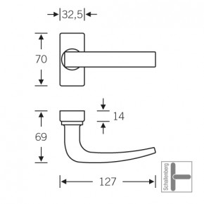 Rahmentürdrücker FSB 09 1163 Aluminium