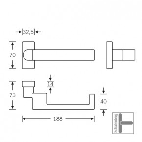 Verkröpfter Rahmentürdrücker FSB 06 0644 Aluminium