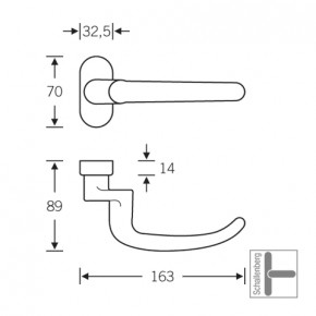 Verkröpfter Rahmentürdrücker FSB 06 1023 Aluminium