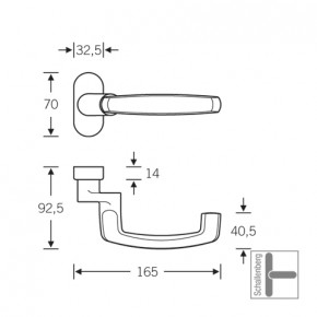 Verkröpfter Rahmentürdrücker FSB 06 1159 Aluminium