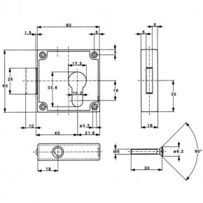 Drehstangen-Schloss mit PZ-System JuNie 7401